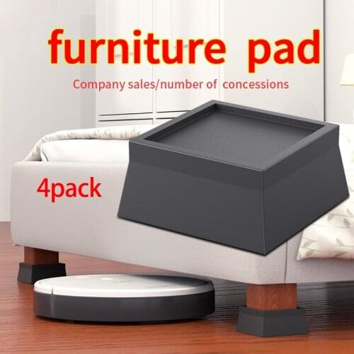 4Pack Square Bed and Furniture Risers Stackable Heavy Duty Anti-Slip Heighten Base Fits All Types of Desks,Couches,Sofas