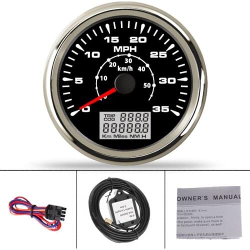 85MM GPS Speedometer Odometer 0-35 mphs 0-50km/h with Speedometer sensor 9~32V with 7 colors backlight velocimetro gps