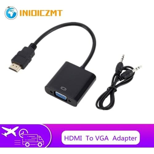 INIOICZMT HDMI To VGA adapter Digital Video Audio Converter 1080p for Xbox 360 PS3 PS4 PC Laptop TV Box Projector