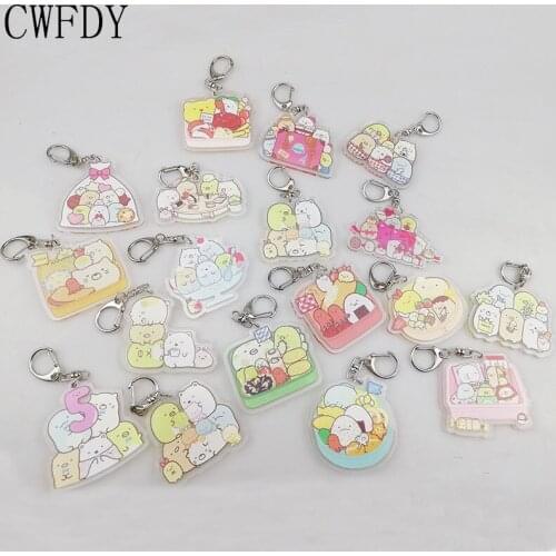 Animal Crossing Keychain Woman Key Chain Men Acrylic Pendant Key Ring Couples Key Holder Animal Wedding Funny Llaveros 50pcs