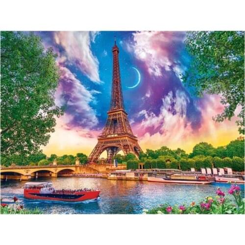 Scenery Embroidery Mosaic Craft Paris Tower Diamond Painting Kits Beads Picture Wall Paper Rhinestones Drawing Christmas Gift