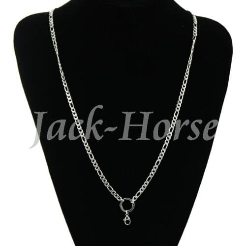 30" Stainless steel Figaro chain 4.3mm 76cm floating locket chains necklace 10pcs/lot
