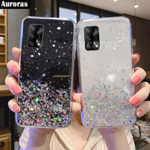 Auroras Glitter Bling Sequins For Realme GT Master Edition Case Starry Sky Stars Moon Shockproof Case For Realme GT 5G Cover