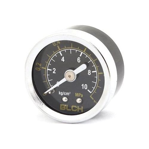 Black Plastic Round Dial Air Pressure Measure Compressor Gauge 1/8" PT