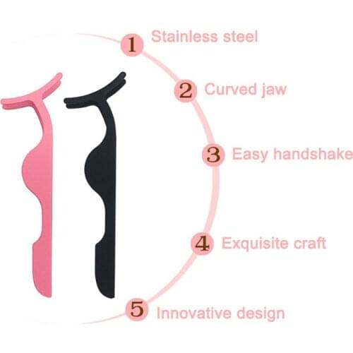 Dropshipping Stainless Steel Magnetic False Eyelash Tweezers Applicator Clip for Women SMJ