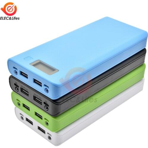 Dual USB 5V 2.1A/ 5V 1A 18650 Battery Box DIY for Power Bank Charger Case 8x18650 Battery Holder LCD Indicator Dual Micro USB
