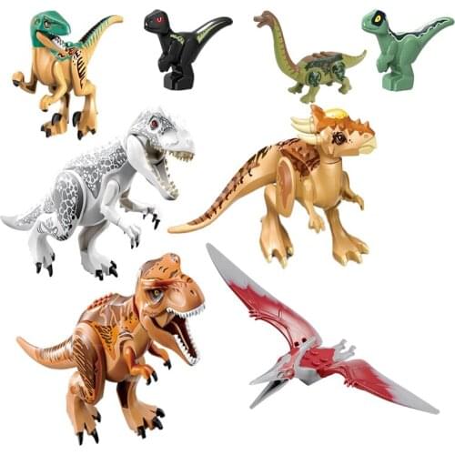 Locking Dinosaurs Jurassic Dinosaur Figures Raptor Zone Big Set Animals Building Blocks Kids Toys Gifts