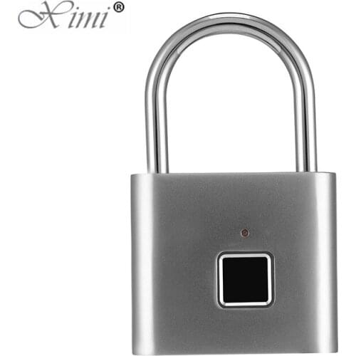 Good Quality Intelligent USB Rechargeable Door Lock Fngerprint Padlock Quick Unlock Multi Usage