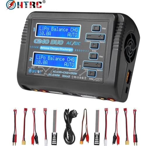 HTRC C240 DUO RC Balance Charger AC 150W /DC 240W Dual Channel 10A discharger for LiPo LiHV LiFe Lilon NiCd NiMh Pb battery
