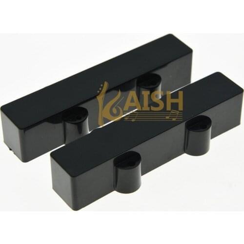 KAISH Set of 2 Sealed Jazz J Bass 4 String Pickup Covers Neck and Bridge Black
