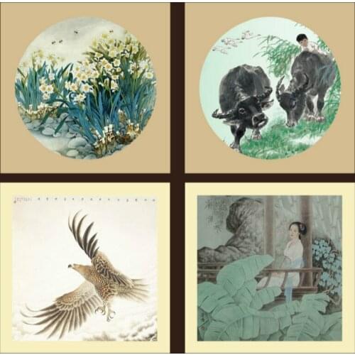 20sheets Thicken Ripe Xuan Paper Lens Card Children Painting Cards Calligraphy Paper Card Raw Rice Paper Cards Papel Arroz