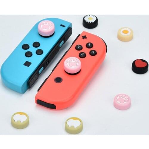 2Pcs Cute Cat Thumb Stick Grip Cap Joystick Cover for Nintendo Switch Lite Controller Nintend Thumbstick Case Games Accessories
