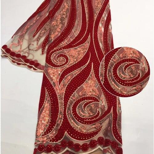 Sequence Nigerian stones African french net velvet high quality Swiss organza cord embroidered mesh tulle sequins lace fabrics