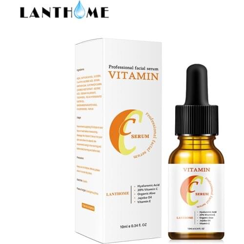 LANTHOME Natural Vitamin C Anti Aging Serum Hyaluronic Acid Vitamin C Serum for The Face Whitening Smooth Brighten Skin