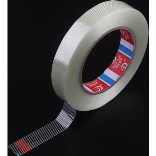 4pcs 20mm 25m/50m Filament Tape Stripe Fiber Reinforced Single Sided Adhesive Tape Transparent Wear Resisting No Trace Left