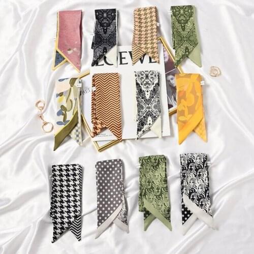 MoriBty New Skinny Women Silk Scarf Neckerchief Spring-Summer Paisley Bufandas Neck Ties Foulard Femme Luxury Hair Ribbon Wraps