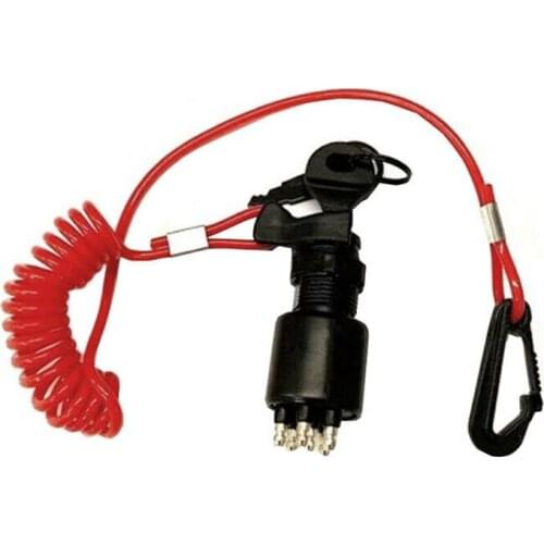 Ignition Switch with Safety Lanyard Key Switchs For Evinrude Johnson OMC 5005801 175974 105MM/4.13 Motorcycle Accessories 1PC