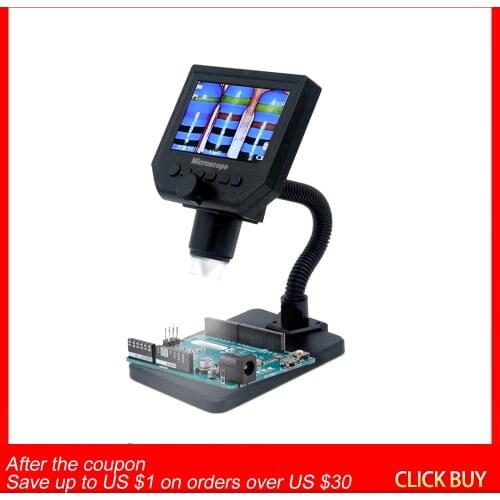 G600 600X HD Portable LCD Digital Microscope LED Magnifier microscopio with High Brightness 8 LEDs and Built-in Lithium Battery