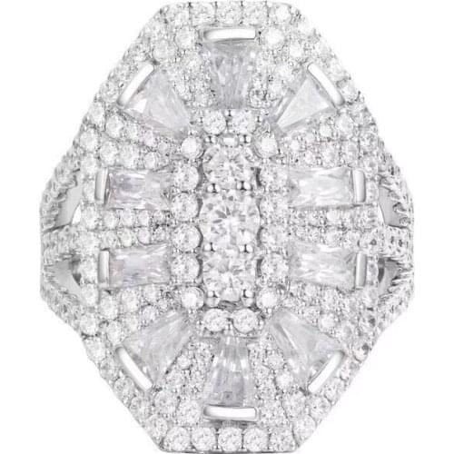 SLJELY Brand Design 925 Sterling Silver Full AAA Micro Cubic Zirconia CZ Geometric Magic Ring Women Luxury Jewelry Collection