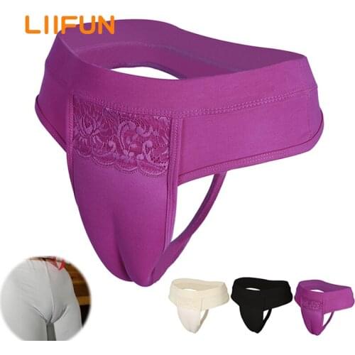 Liifun Mens Thong Hiding Gaff Panty Shaping Panties Crossdresser Male underwear for Transvestite Transgender Shemale Shaper