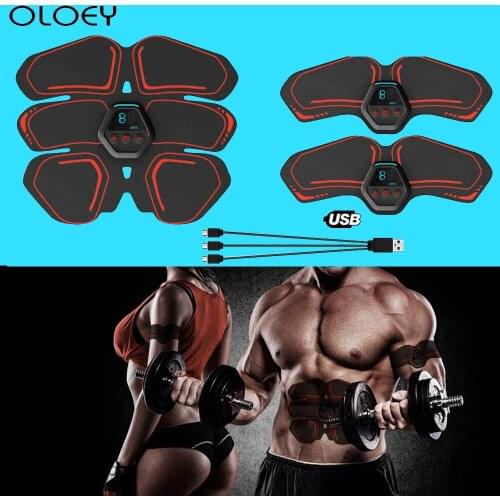 USB Charged Gym Home Stimulator Muscle Toner EMS Press Trainer Abdomen Electrostimulation Fitness Workout Muscle Toning Belt