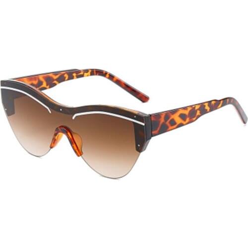 Face Shield Vintage Big Frame Oversized Sunglasses Women With Leopard Colors Glasses