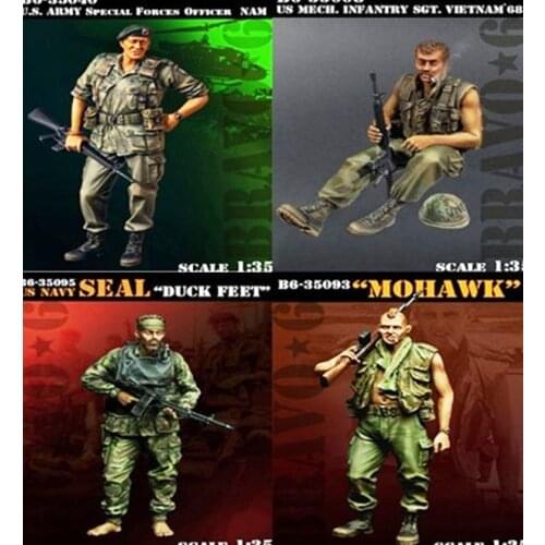 Vietnam War Resin Soldier Model 4-person Kit 1:35