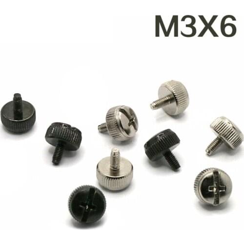 10/20/50pcs M3 Knurled Adjust Screws Phillips Thumb Hand Screws Length 6mm Nickel/ Zinc Plated