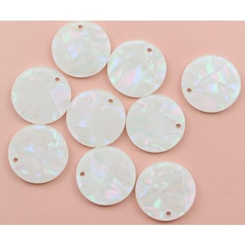 10 PCS 25mm Resin Acrylic Round Charms Pendant Earrings Accessories DIY Jewelry Findings