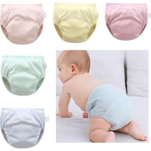 10pcs/Lot Training Pants Summer Baby Shorts Solid Color Washable Underwear Boy Girl Cloth Diapers Reusable Nappies