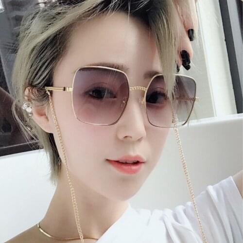 2020 summer new fashion sunglasses hot sale anti-ultraviolet sunglasses, large frame gold cross-link ocean sunglasses