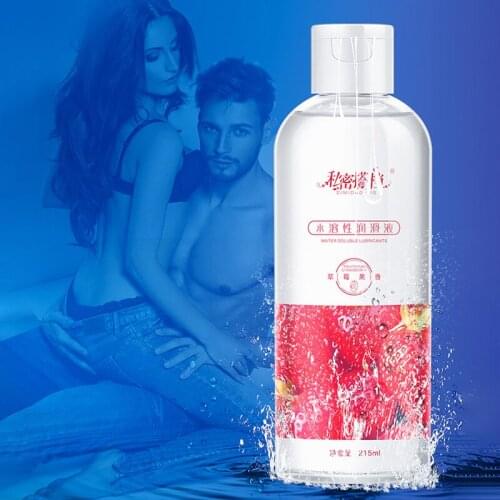 215ml Men/Women Fruit Flavor Cream Sex Lubricant Water-based Strawberry Sex Oil Vaginal and Anal Gel Adults Sex Product