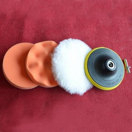 3 Inch Car Polishing Disc 6pcs/set Self-adhesive Buffing Wool Adapter Drill Pad Polisher Wheel Polishing Sponge Waxing Car Parts