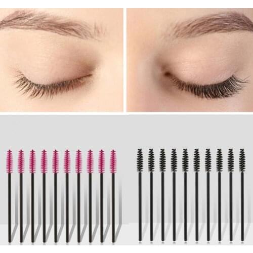50Pcs/Set Good Quality Disposable Eyelash Makeup Brush Eyelash Brush Screw Style Fiber Professional Beauty Makeup Wands Tool