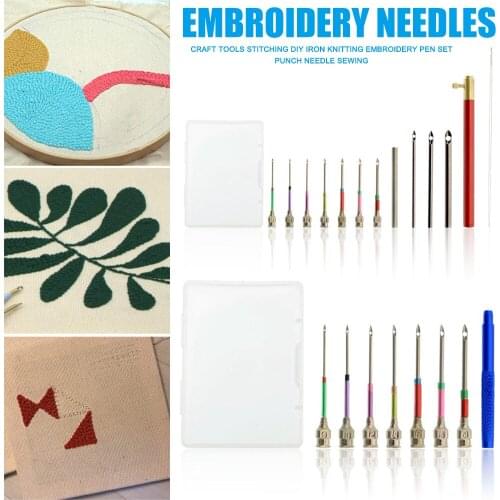 7/10/3 Sizes Punch Needle Tool Embroidery Punch Needle Threader for Embroidery Floss Poking Cross
