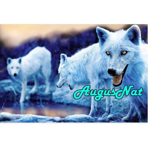 Animals diamond painting white wolves daimont embroidery full drill animal daimant mosaic cross stitch wall decor puzzle picture
