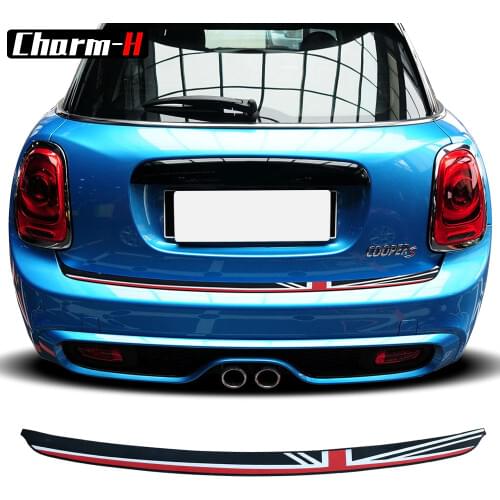 Car Styling Soft Rubber Rear Bumper Trunk load edge Protector Guard Trim Decal stickers for MINI Cooper F55 F56 Hatchback