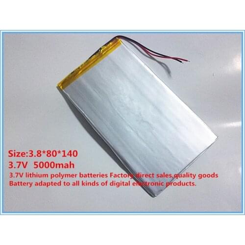 Bom qulity 3.7v 5000mah bateria li-ion para v88, v971 m9 , tablet pc, 3.8*80*140mm