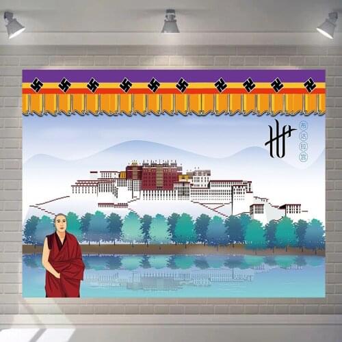 Buddhist monk tapestry Scripture wall carpet mandalas decorativas blanket boho wall decor