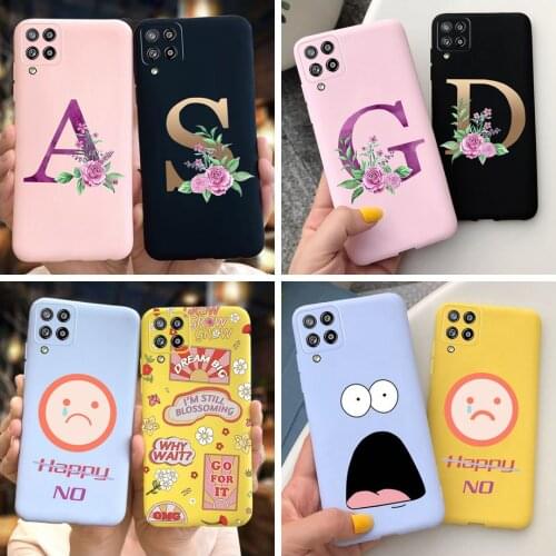 Case For Samsung Galaxy A22 Cases Lovely Letters Flower Phone Cover Silicone Funda For Coque Samsung A22 4G 5G A 22 2021 Housing