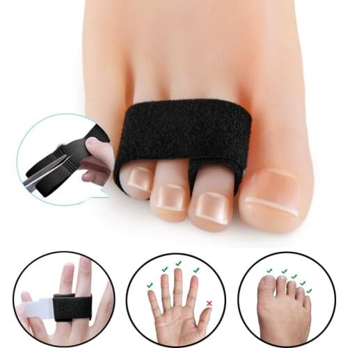 4pcs Black Wrap For Foot &Finger Toe Corrector Straightener Cushioned Bandages Toe Separator Splints Tape Overlapping D2868