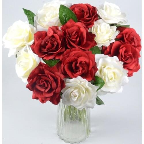 1pcs 10cm Large Artificial flower Silk Rose Flower Bouquet For Wedding Decoration Craft Fake Flowers Arrange Table Home Flower