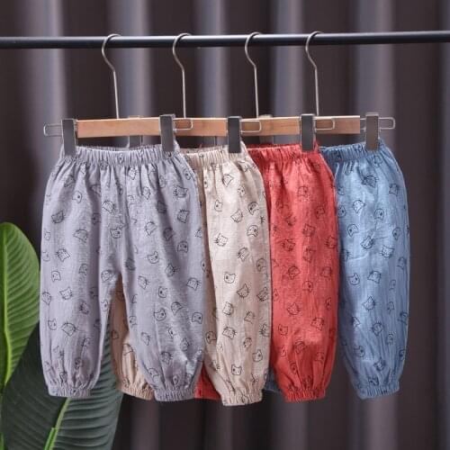 Childrens anti-mosquito pants summer thin pants Western style boys summer 2021 new baby pants