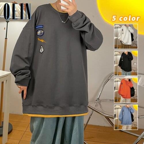 OEIN Fleece Hoodies Sweatshirts Men Streetwear Solid Pullover Sweatshirt Mens New 2021 Autumn Man Youthful Vitality Sweatshirts
