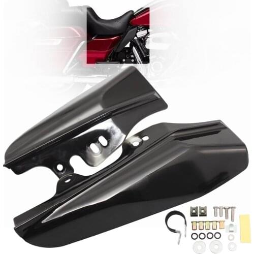 Gloss Black Moto Heat Shield Mid-Frame Air Deflector W/ Mounting Bolts For Harley Touring CVO Ultra Classic Electra Glide 01-08