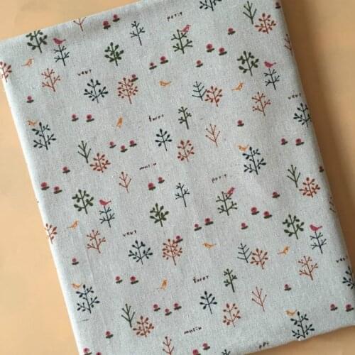 Cotton Linen Sewing Fabric Floral Printed Linen Cotton Fabric DIY Quilting Canvas Cloth for Patchwork Cushion Pillow Sofacover