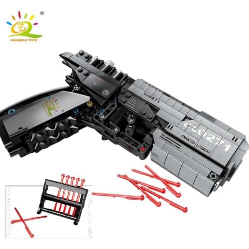 HUIQIBAO 431pcs Shooting Game Weapon model Building Blocks for Children Technical City DIY Bricks set kids boy toys gift