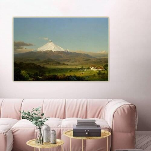 Canvas Oil Painting Frederic Edwin Church"Cotopaxi"Home Living Room Decoration Wall Art Aesthetic Backdrop Famous Artwork