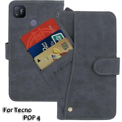 Leather Wallet For Tecno POP 4 Case 6" Flip Fashion Luxury Front Card Slots Cases Cover Business Magnetic Phone Bags