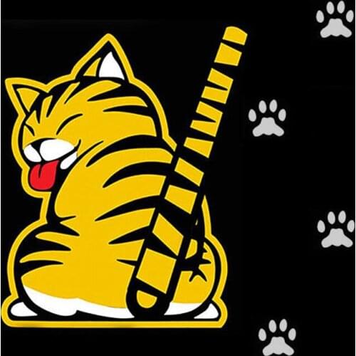 Creative Cat Moving Tail Paws Car Stickers Windshield Rear 3D Window Wiper Cartoon Car Decal Stickers Funny Exterior KK